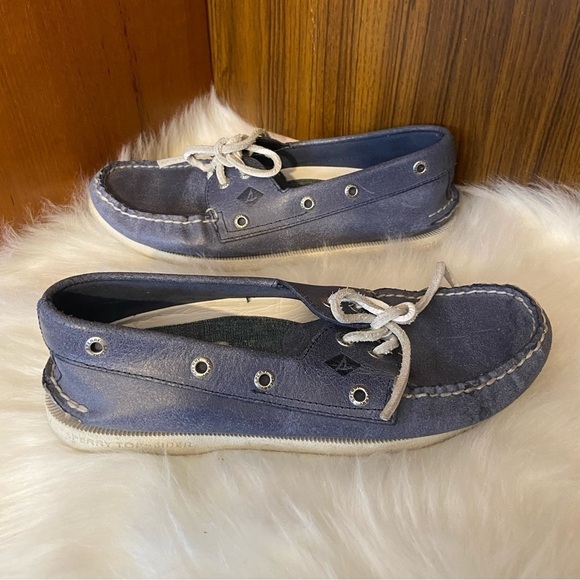 Sperry men’s blue boat shoes in size 7 - Picture 4 of 9
